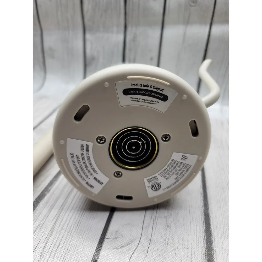 Greater Goods Electric Gooseneck Kettle Birch White 1200W Tested 0448